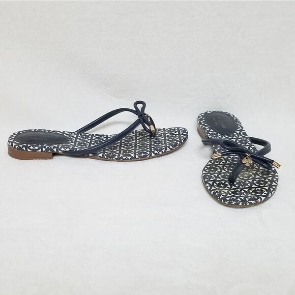 KATE Spade Mistic Blue Gold Spade Charm Sandals - Picture 2 of 12